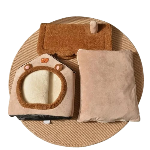 Casita portátil, desmontable y lavable para gatos y perros pequeños
